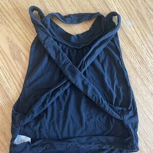 Tobi Black Cross-Back Crop Top